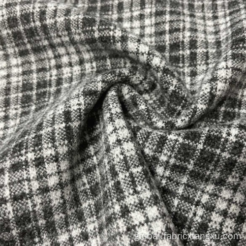 Polyester Tartan Fabric Fleece Brushed material clothes Fabric For Winter Coat Manufactory